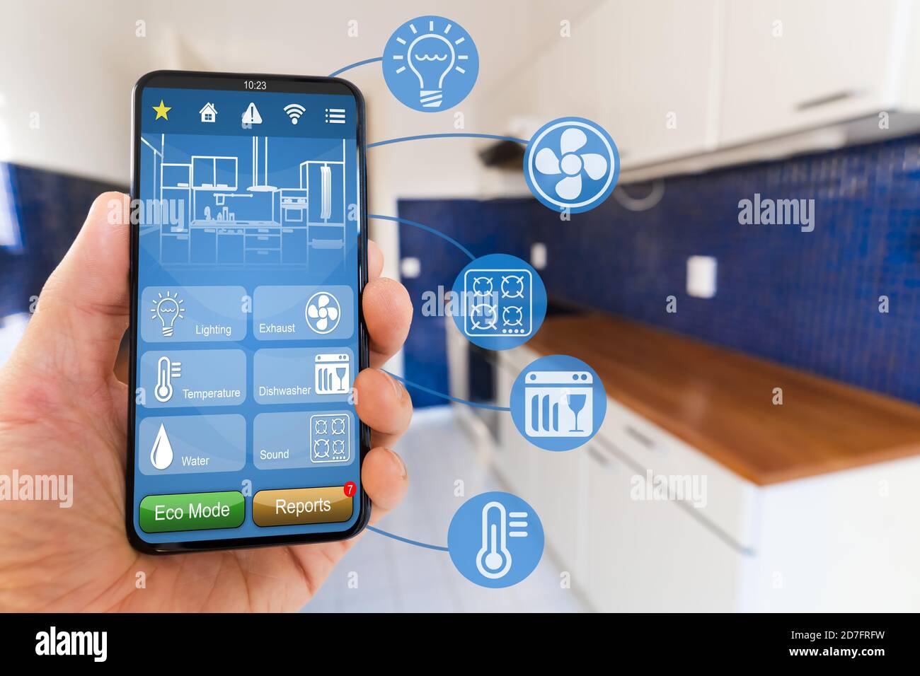 Smart Kitchen Home Automation Control caratteristiche tecniche Foto Stock