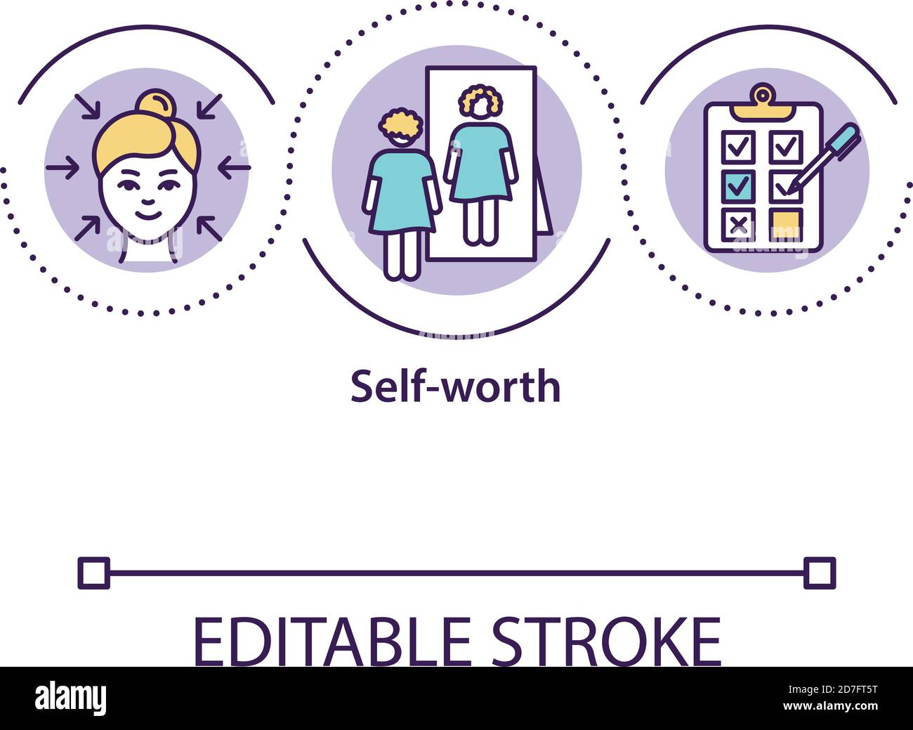 Icona di concetto self-Worth Illustrazione Vettoriale