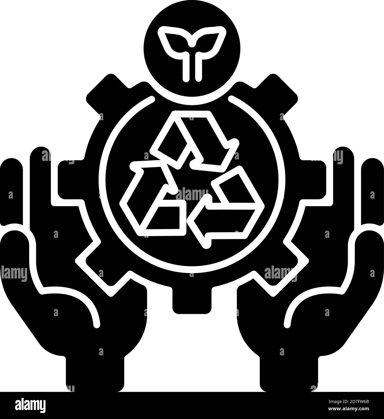 Icona glifo nero dei servizi ambientali Illustrazione Vettoriale