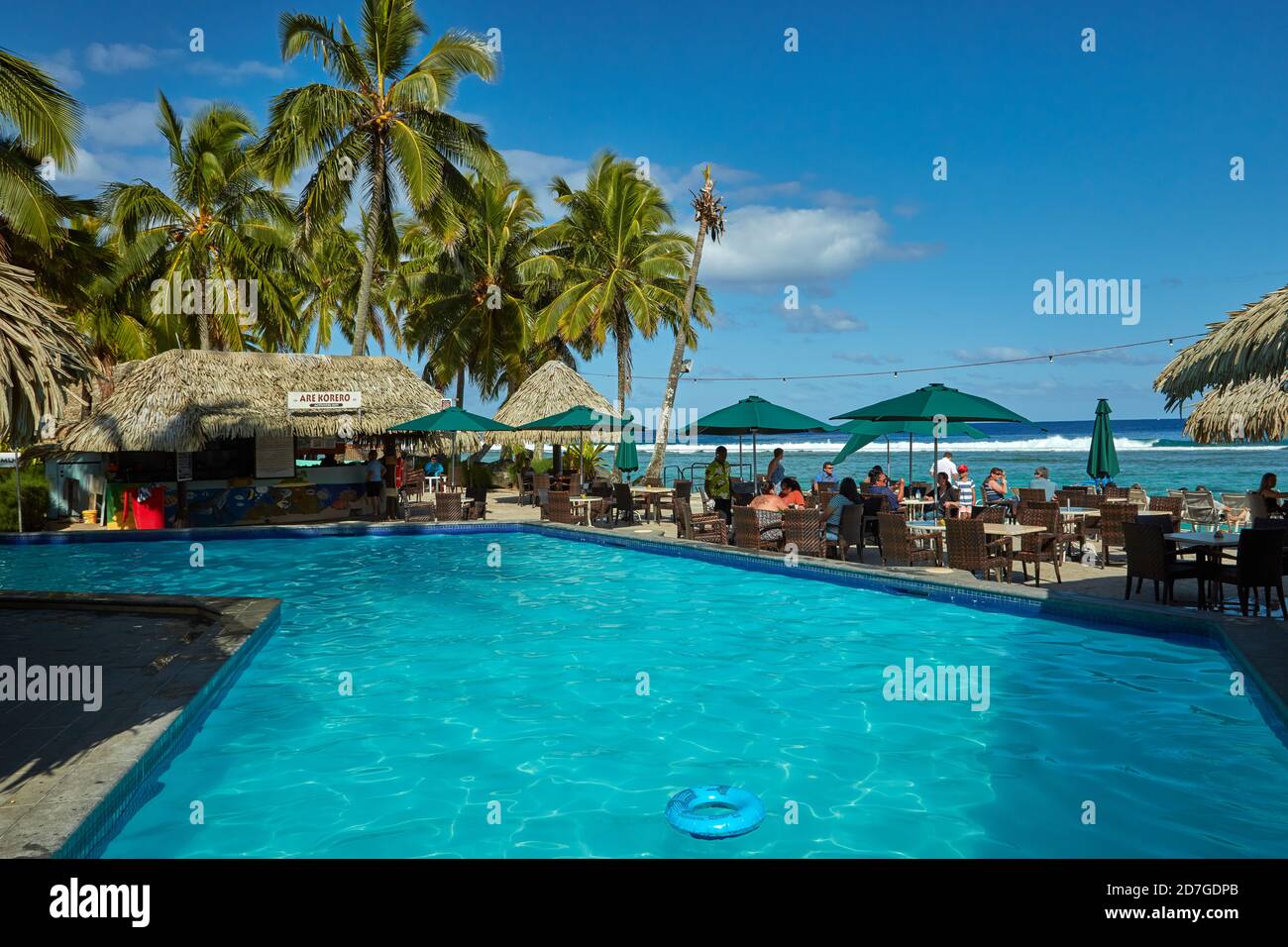 Piscina all'Edgewater Resort, Rarotonga, Cook Islands, Sud Pacifico Foto Stock