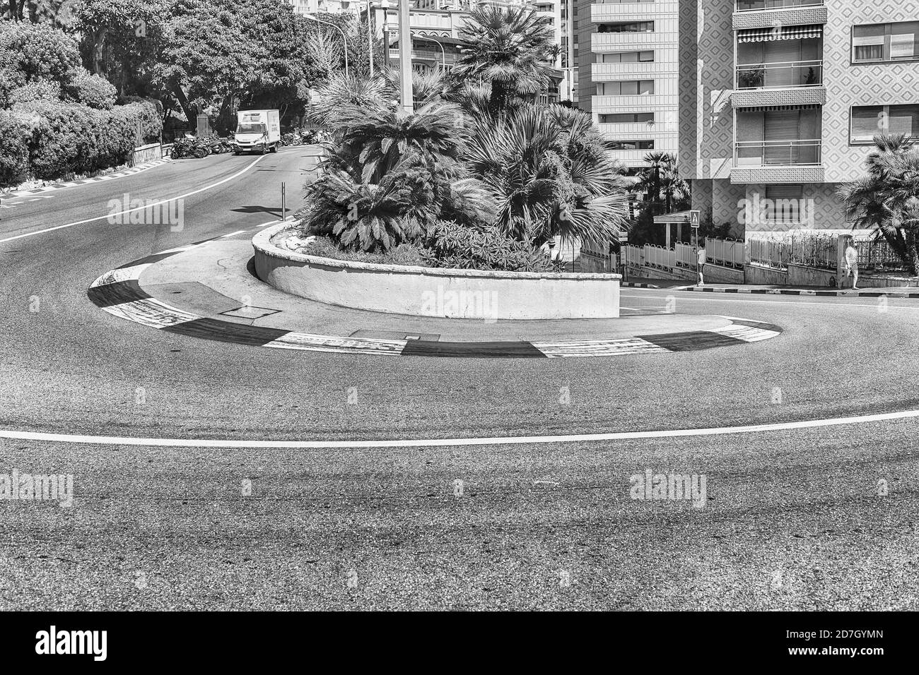 MONTE CARLO, MONACO - AGOSTO 13: Il Fairmont Hairpin o Loews Curve, una delle sezioni più famose del circuito del Gran Premio di Monaco, situato a Mon Foto Stock