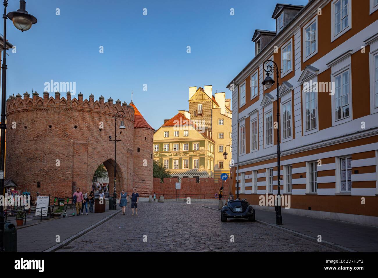 Warsaw Barbican, cinquecentesco muro di difesa castello Foto Stock