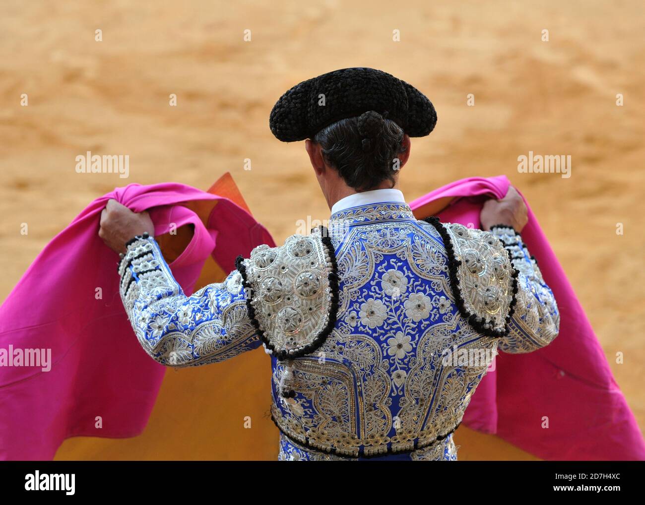 Corrida -Feria Goyesca Ronda, Andalusia, Spagna Matador Suite di luci Foto Stock