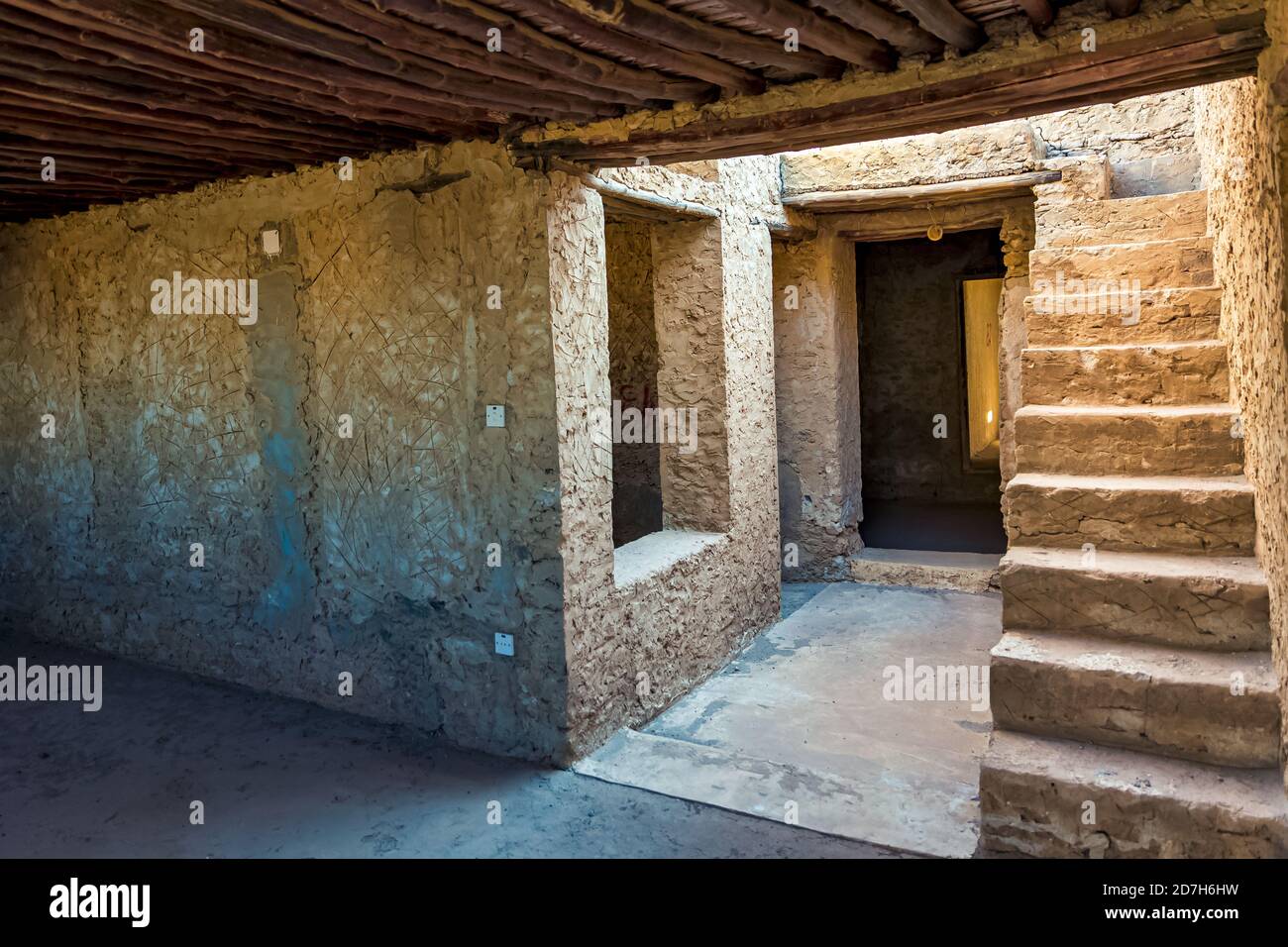 Vista interna dal vecchio porto storico di al-Uqair in Arabia Saudita. Foto Stock