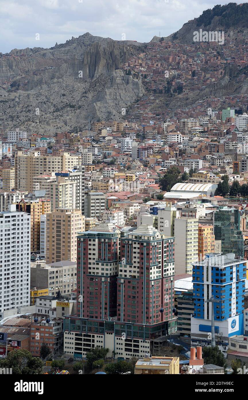 Vista su la Paz da Mirador Killi Killi Foto Stock