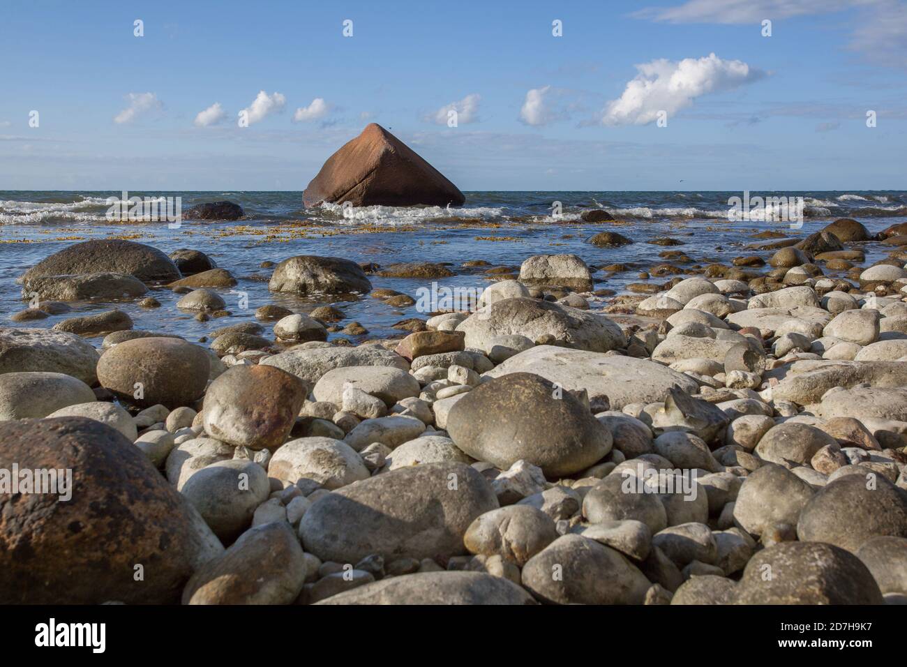 Pietra costa del Mar Baltico, Germania, Meclemburgo-Pomerania occidentale, Ruegen, Lohme Foto Stock