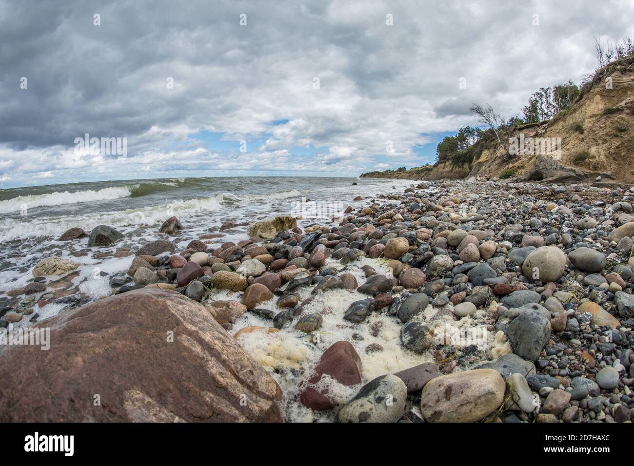 Pietra costa del Mar Baltico, Germania, Meclemburgo-Pomerania occidentale, Ruegen, NSG Nordwestufer Wittow Foto Stock