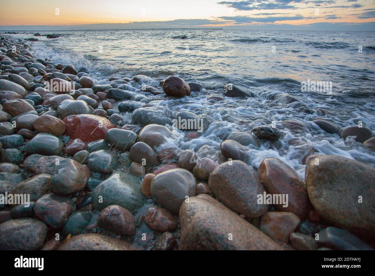Pietra costa del Mar Baltico, Germania, Meclemburgo-Pomerania occidentale, Ruegen, Lohme Foto Stock