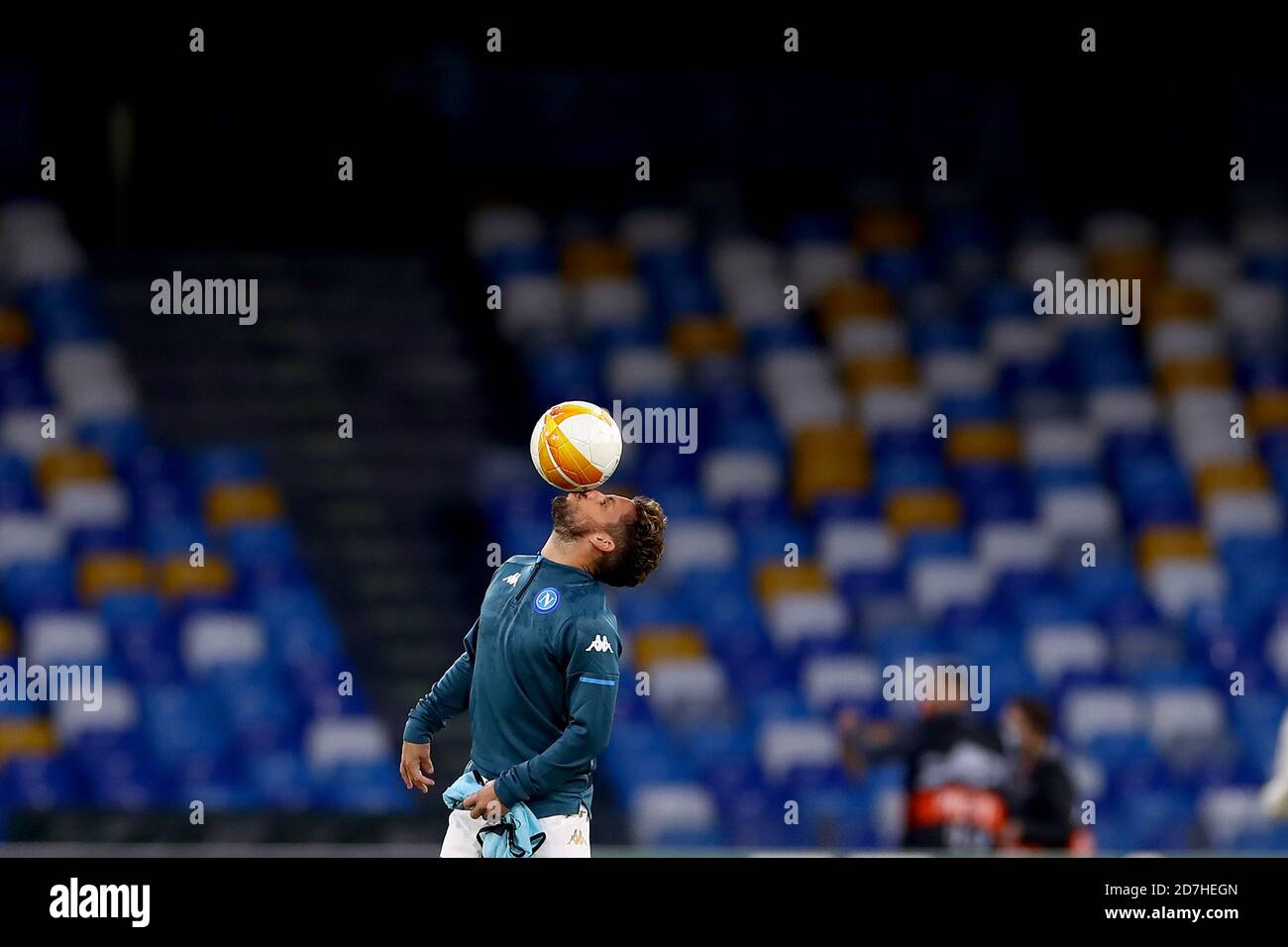 NAPOLI, ITALIA - 22 OTTOBRE: Dries Mertens di Napoli prima della partita UEFA Europa League tra Napoli e AZ Alkmaar allo stadio San Paolo il 22 ottobre 2020 a Napoli, Italia (Foto di Marcel ter Bals/Orange Pictures) Foto Stock