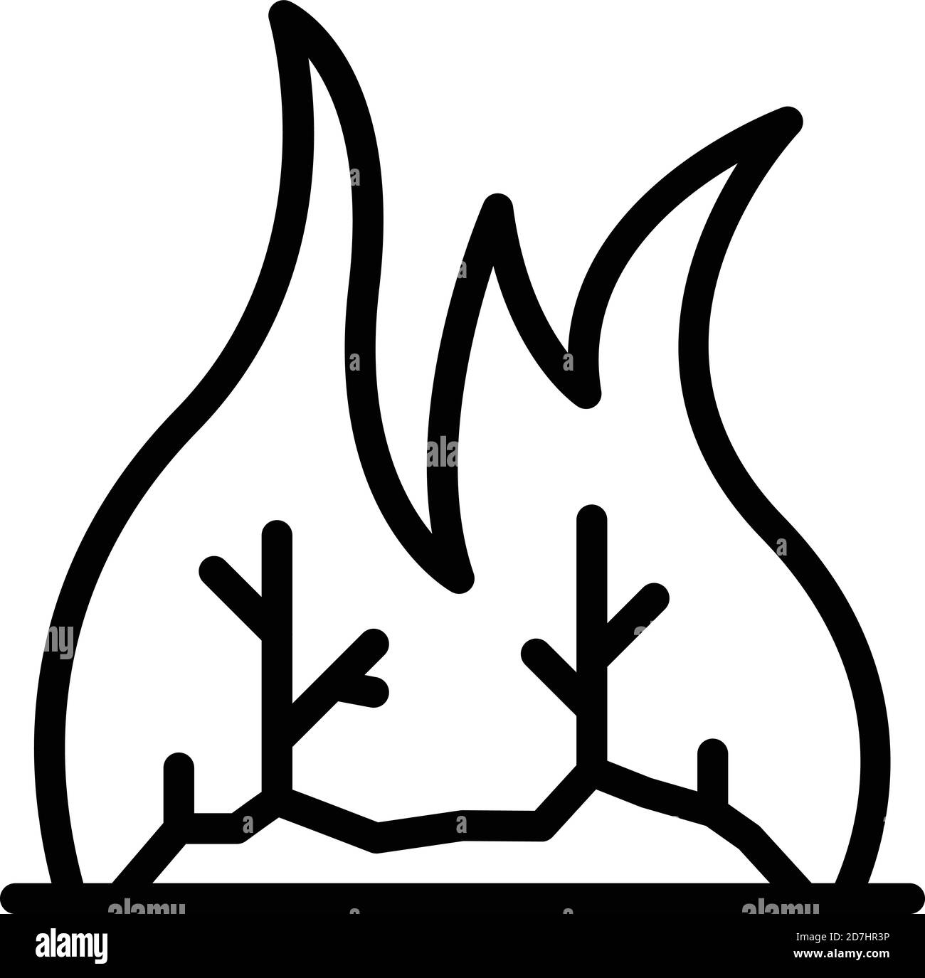 Icona campo in fuoco. Contorno campo in icona vettore fuoco per web design isolato su sfondo bianco Illustrazione Vettoriale