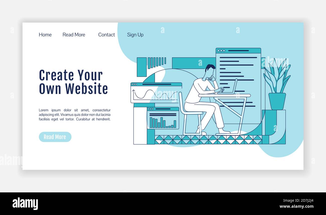 Programmazione dei corsi landing page flat silhouette modello vettoriale Illustrazione Vettoriale