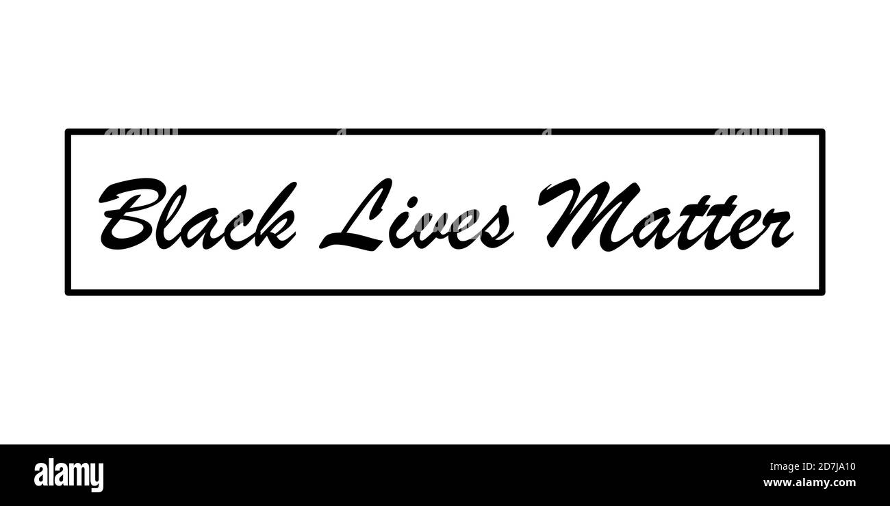 Black Lives Matter Modern Creative banner, copertina, segno, design concept con illustrazione Revolution Fist, e testo bianco su sfondo scuro Foto Stock