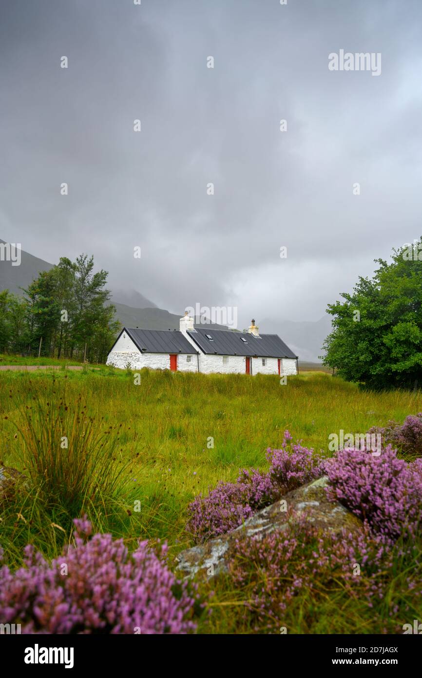 Black Rock Cottage nelle Highlands scozzesi Foto Stock