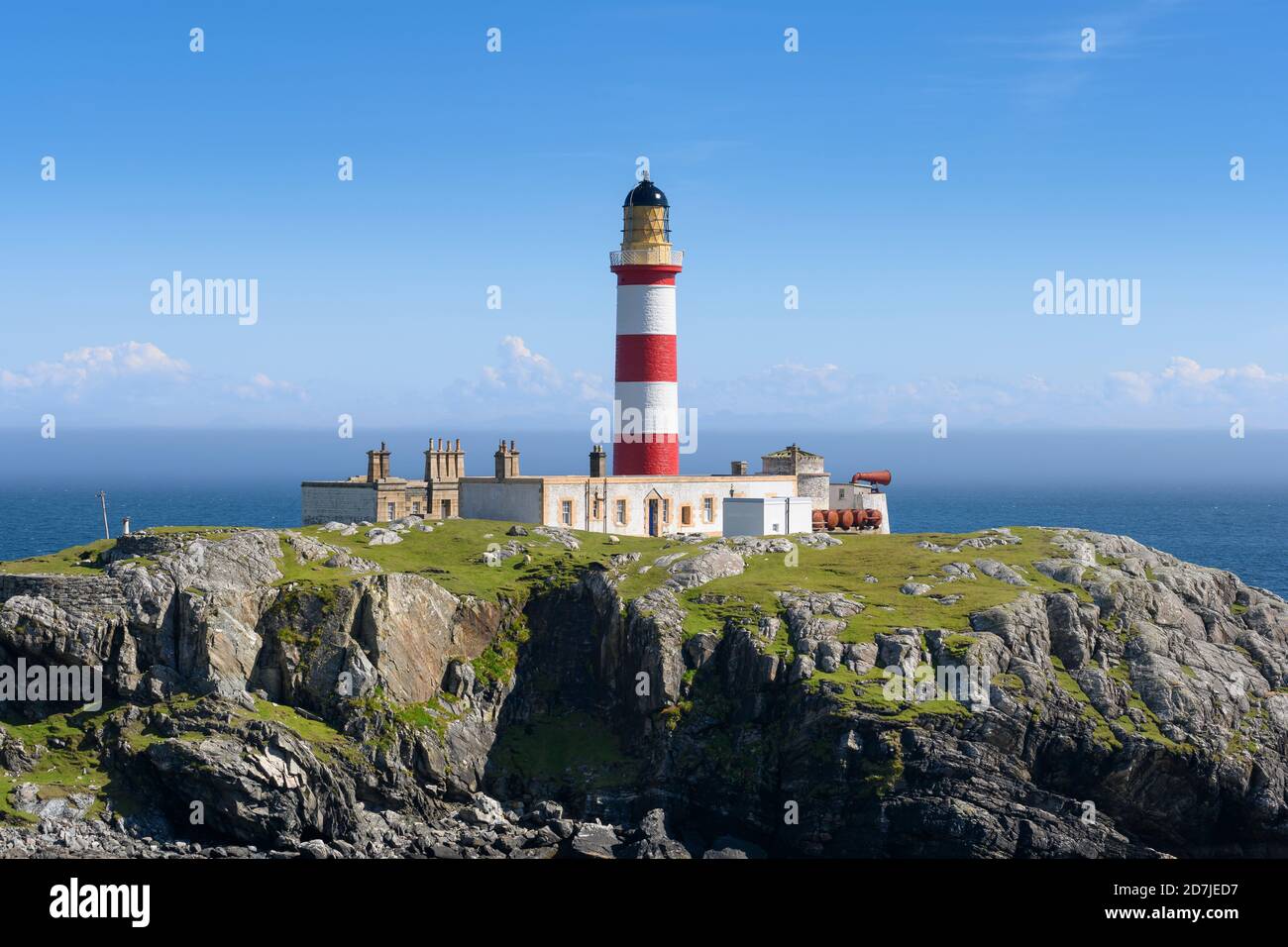 Regno Unito, Scozia, faro di Eilean Glas sull'isola di Scalpay Foto Stock
