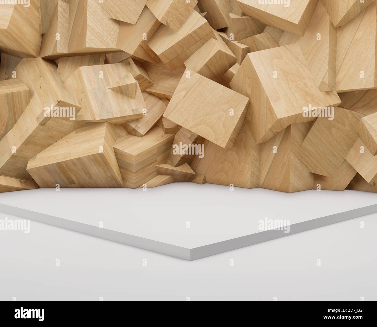 Spazio interno vuoto sfondo parete, illustrazione 3d Foto Stock