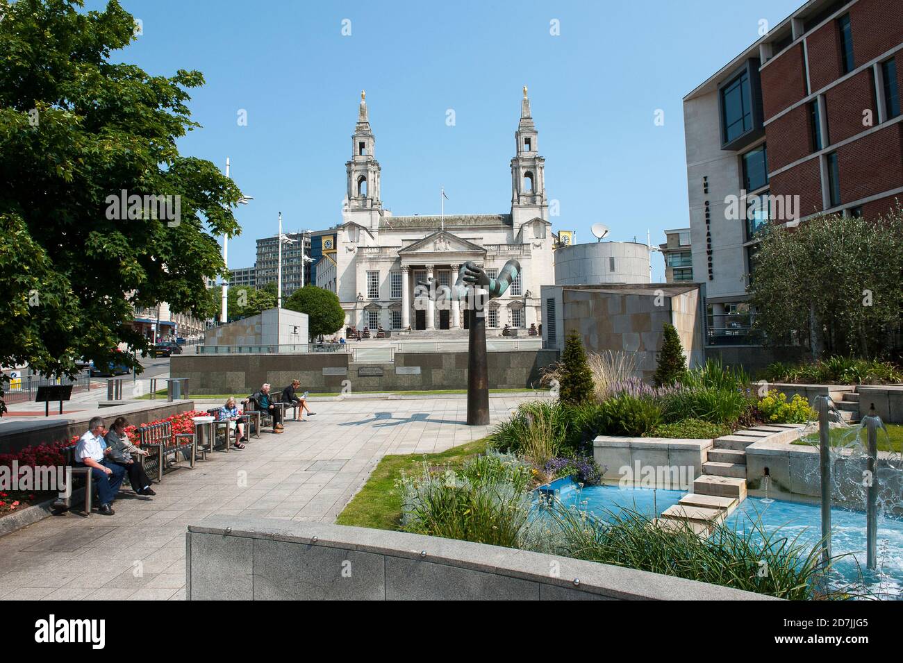 Leeds Civic Hall, Millennium Square, Leeds, West Yorkshire, Inghilterra. Foto Stock