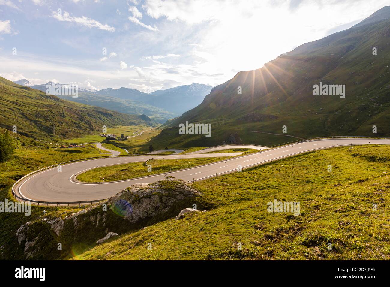 Svizzera, Canton Grigioni, Passo Julier al tramonto Foto Stock