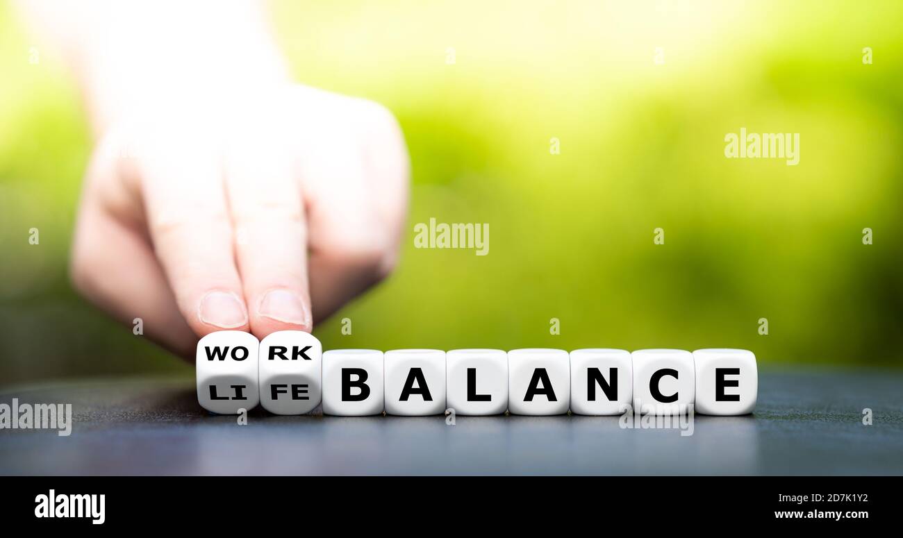Simbolo per trovare il giusto equilibrio di vita lavorativa. Foto Stock