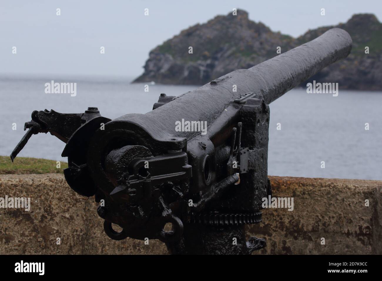 Il primo canone di guerra mondiale sull'isola di Hirta, St Kilda. Foto Stock