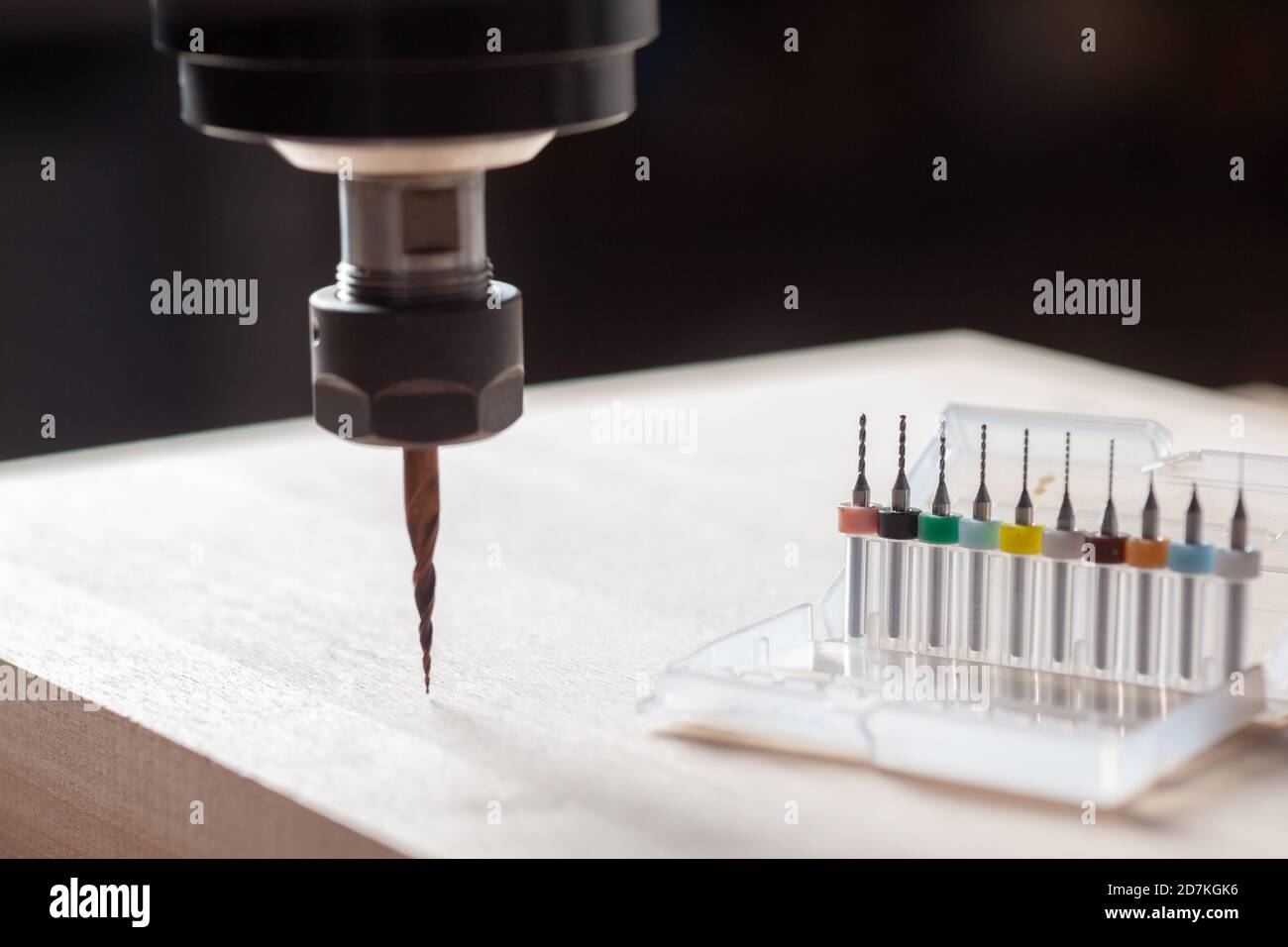 mandrino con fresatrice cnc Foto Stock