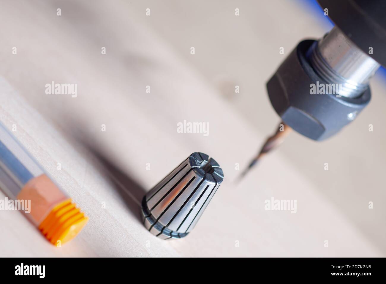Pinza CNC, fresa in scatola, mandrino con fresa CNC Foto Stock