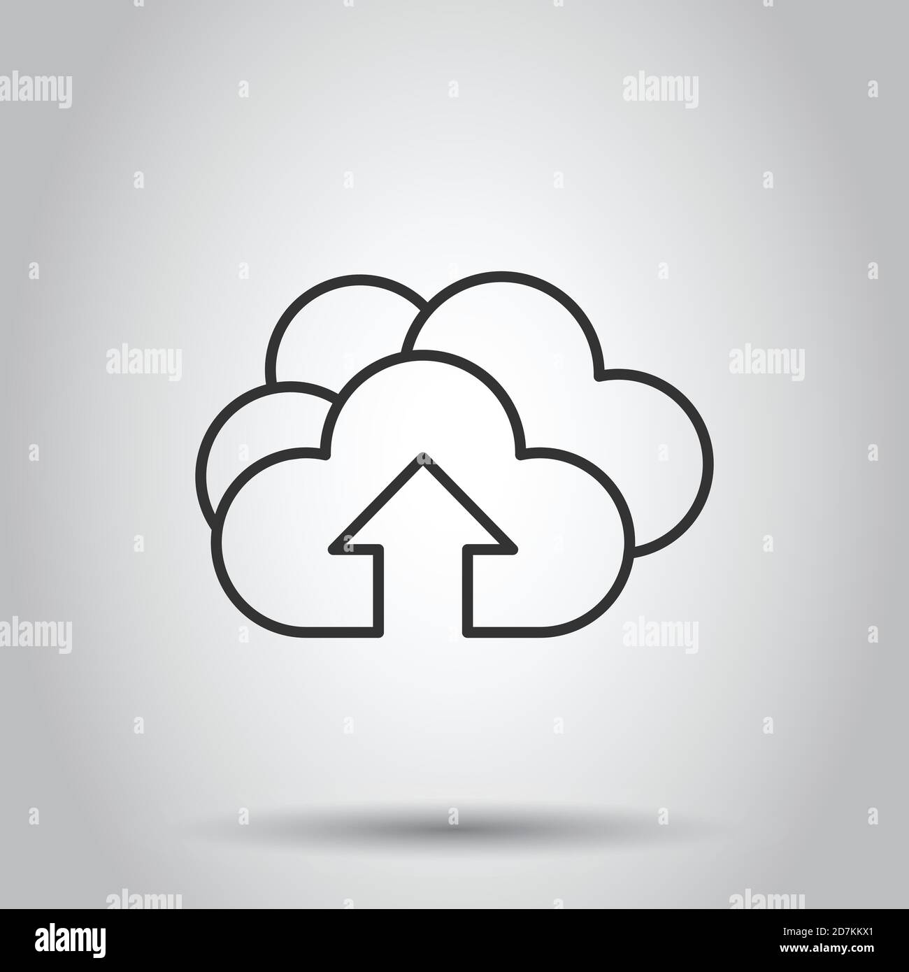 Icona del servizio digitale in stile piatto. Illustrazione vettoriale del cloud di rete su sfondo bianco isolato. Concetto aziendale di tecnologia informatica. Illustrazione Vettoriale