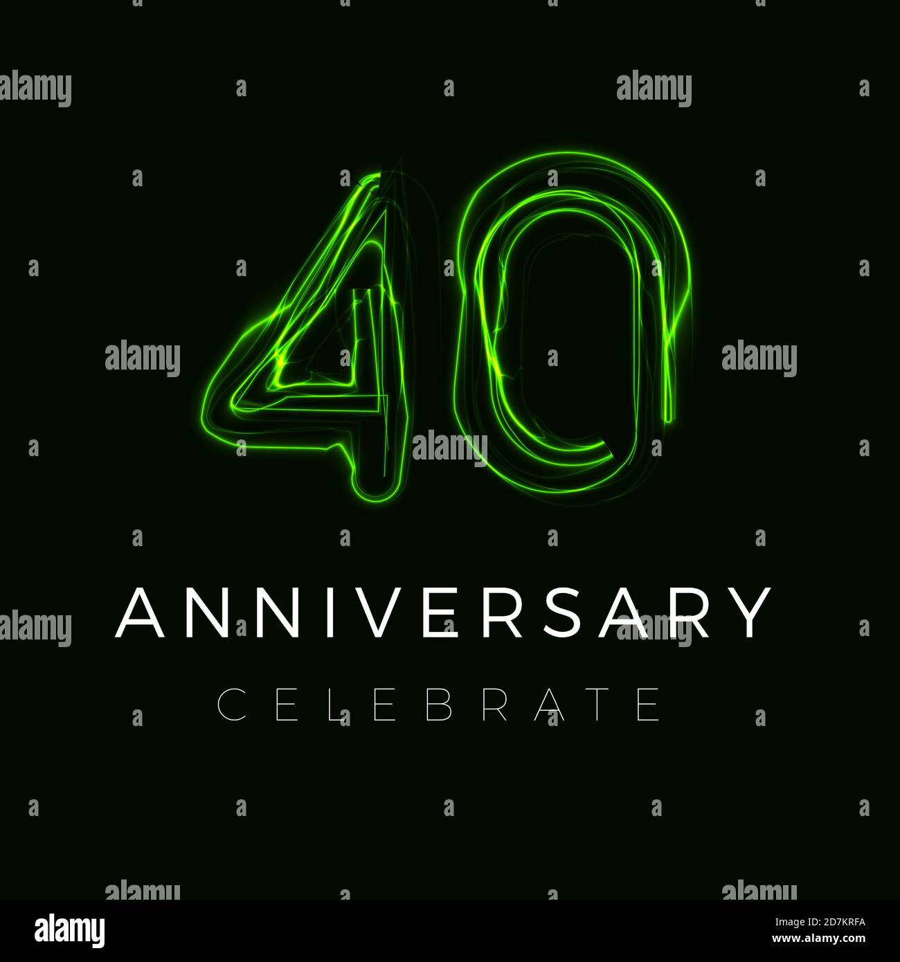 Poster quaranta anni per la festa. segno 40 anni. Festeggia il quarantesimo compleanno. Segno di sconto del 40%. Sconto del 40 su cyber monday o Black Illustrazione Vettoriale