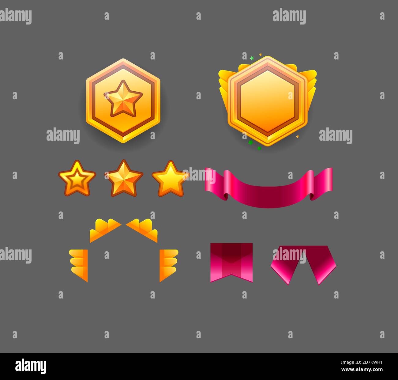 Costruttore vettoriale Game STAR. Collezione icona design per gioco, ui, banner, design per app, interfaccia, sviluppo gui. Ricezione del cartone animato Illustrazione Vettoriale