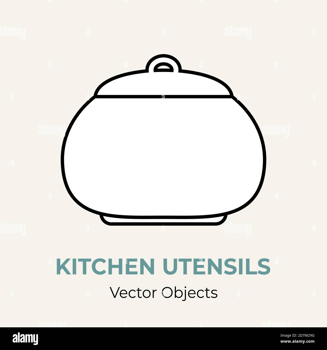 Contenitore del recipiente dello zucchero semplice forma illustrazione vettoriale. Immagine della linea vettoriale icona del logo isolata banner del menu Illustrazione Vettoriale
