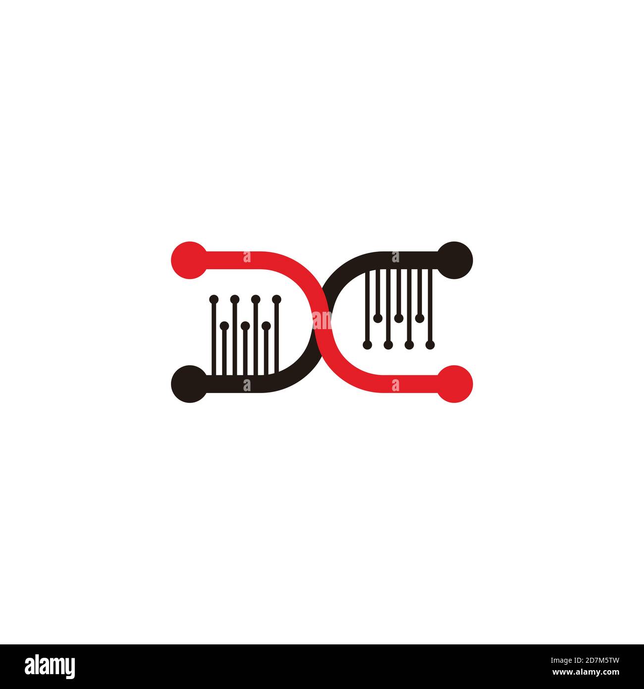 lettera astratta cc vettore del logo del simbolo del dna collegato Illustrazione Vettoriale