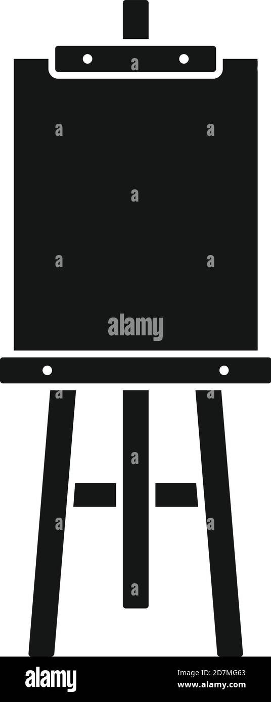 Icona del cavalletto per lavagna. Semplice illustrazione dell'icona vettoriale easel della scheda per il web design isolato su sfondo bianco Illustrazione Vettoriale