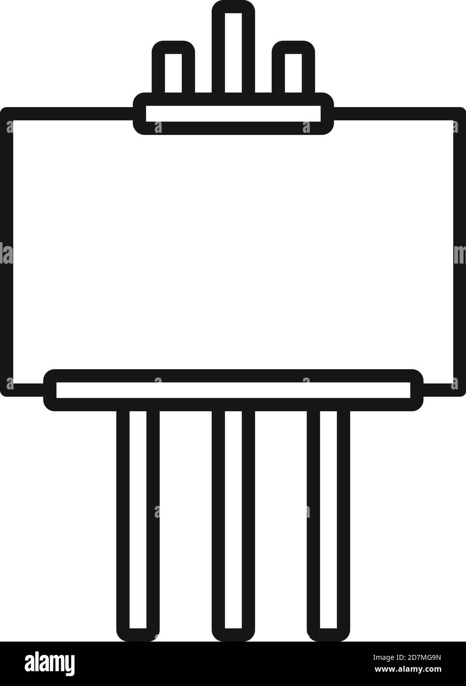 Icona del cavalletto per la mostra. Profilo mostra easel vettore icona per web design isolato su sfondo bianco Illustrazione Vettoriale