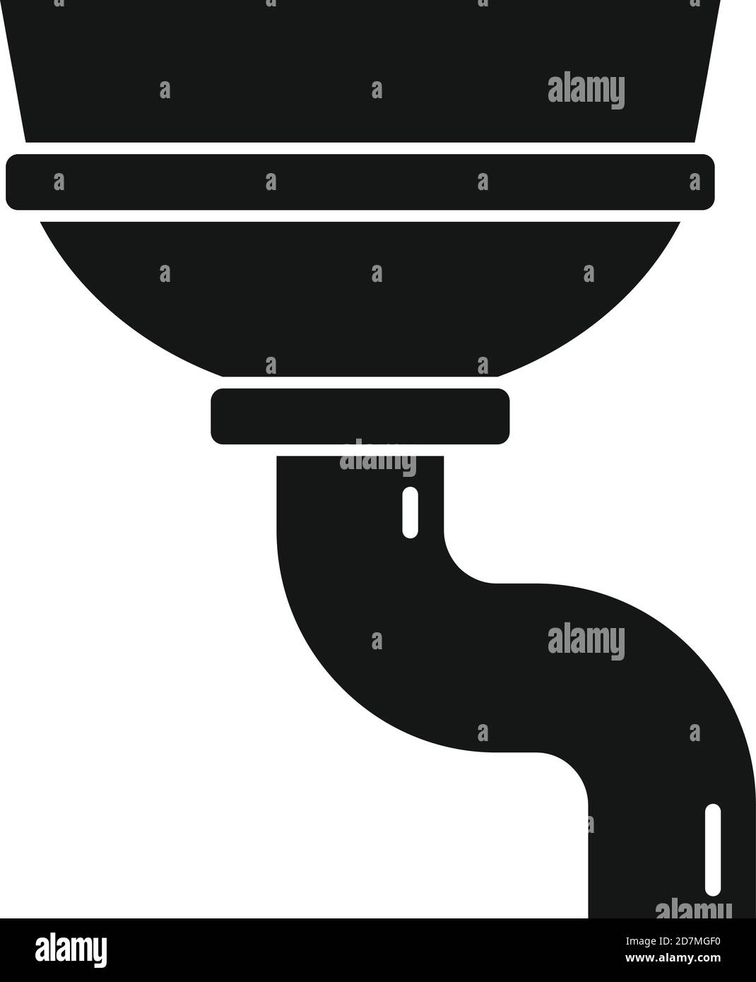 Icona del gocciolatoio sul tetto. Semplice illustrazione dell'icona vettoriale del grondaia sul tetto per il web design isolato su sfondo bianco Illustrazione Vettoriale