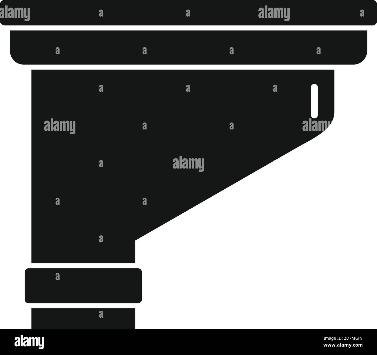 Icona del grondaia della casa. Semplice illustrazione dell'icona vettoriale del gutter della casa per il web design isolato su sfondo bianco Illustrazione Vettoriale