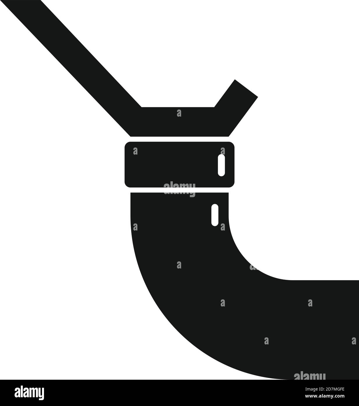 Icona del gocciolatoio del tubo di scarico. Semplice illustrazione dell'icona vettoriale del becco per la progettazione del web isolata su sfondo bianco Illustrazione Vettoriale