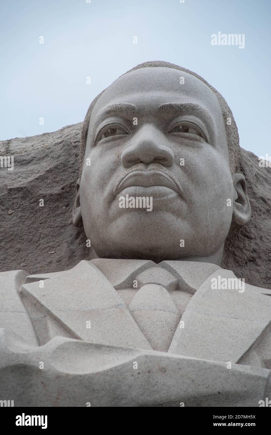 Dr. Martin Luther King Jr. Monumento verticale primo piano. Foto Stock