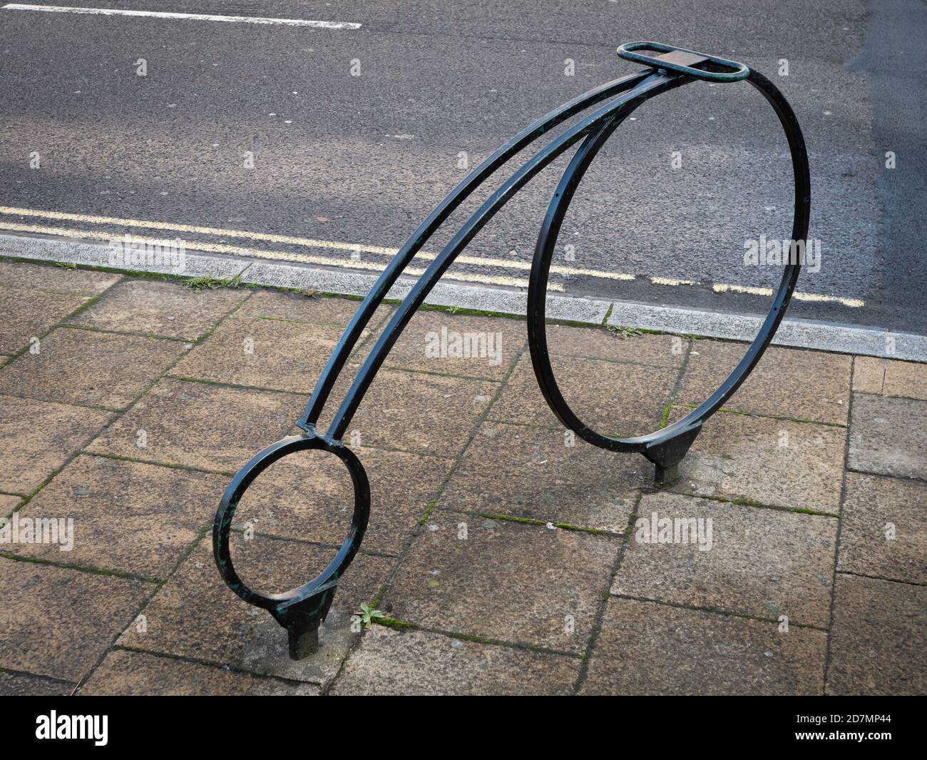 Portabiciclette a forma di Penny Farthing a Northam, Southampton, Regno Unito. Foto Stock