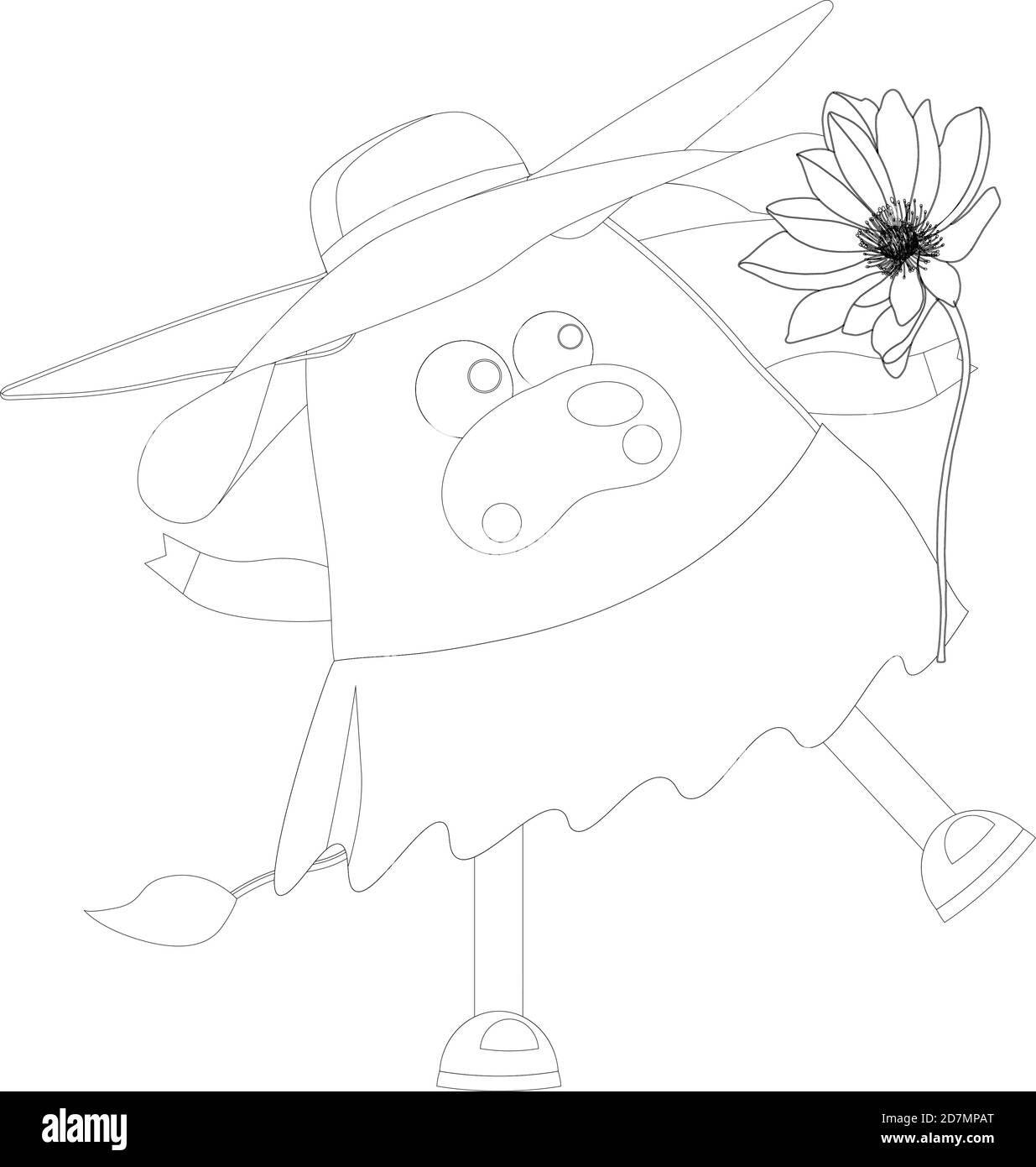 colorazione pagina. bue. mucca o toro carino carattere Illustrazione Vettoriale