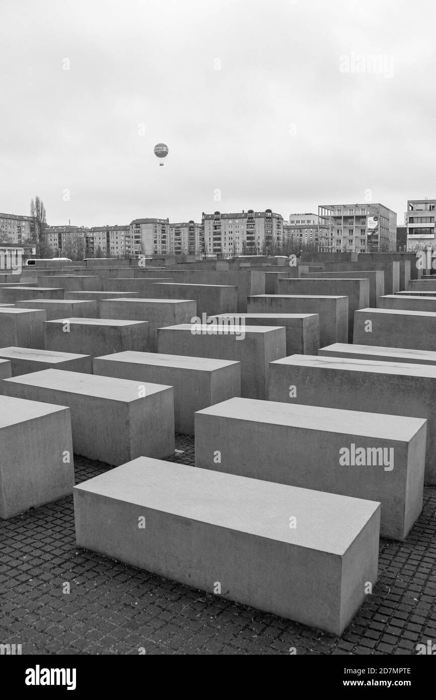 Memoriale al assassinato ebrei d'Europa, Berlino Foto Stock