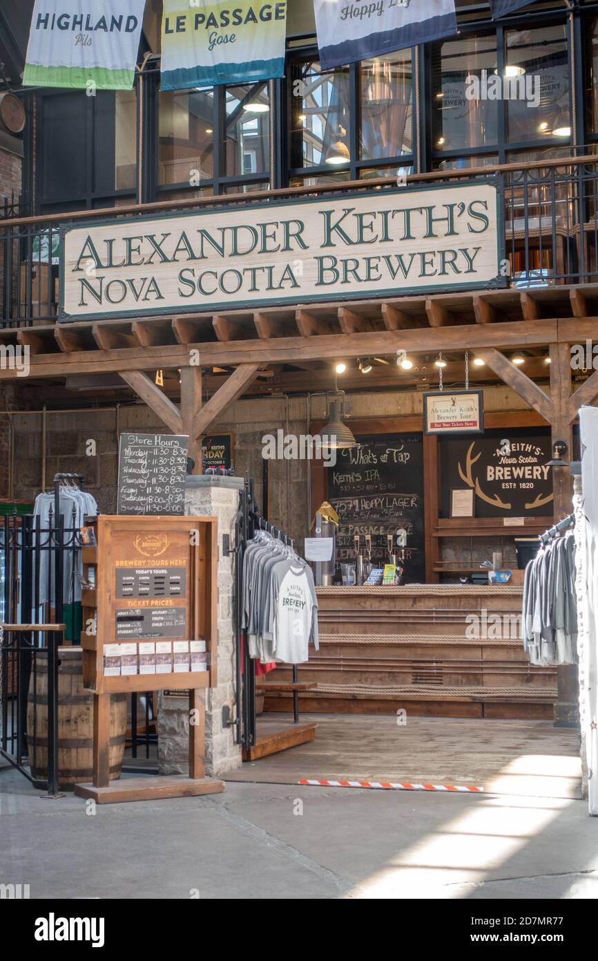 All'interno del Alexander Keith's Brewery Halifax Nova Scotia Canada Gift Biglietti per il tour dei negozi e dei birrifici Foto Stock