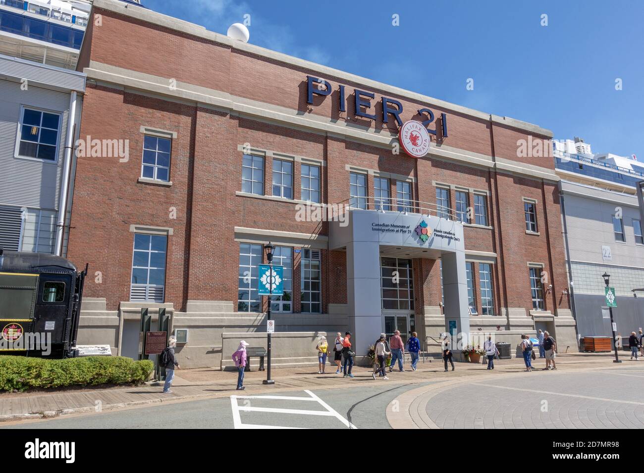 Il Canadian Museum of Immigration al Pier 21 a Halifax Nova Scotia Canada questo è stato il porto di ingresso per Migliaia di immigrati in Canada Foto Stock