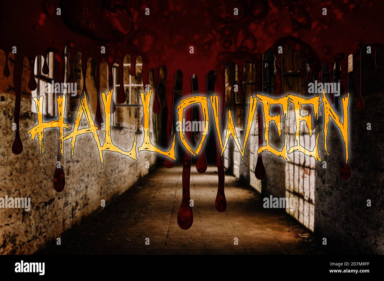 Halloween sfondo titolo spaventoso Poster copertina concetto Foto Stock