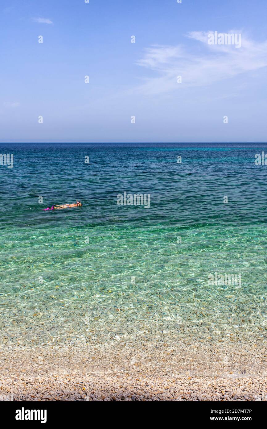 panorama del mare e delle spiagge dell'isola D'Elba Foto Stock