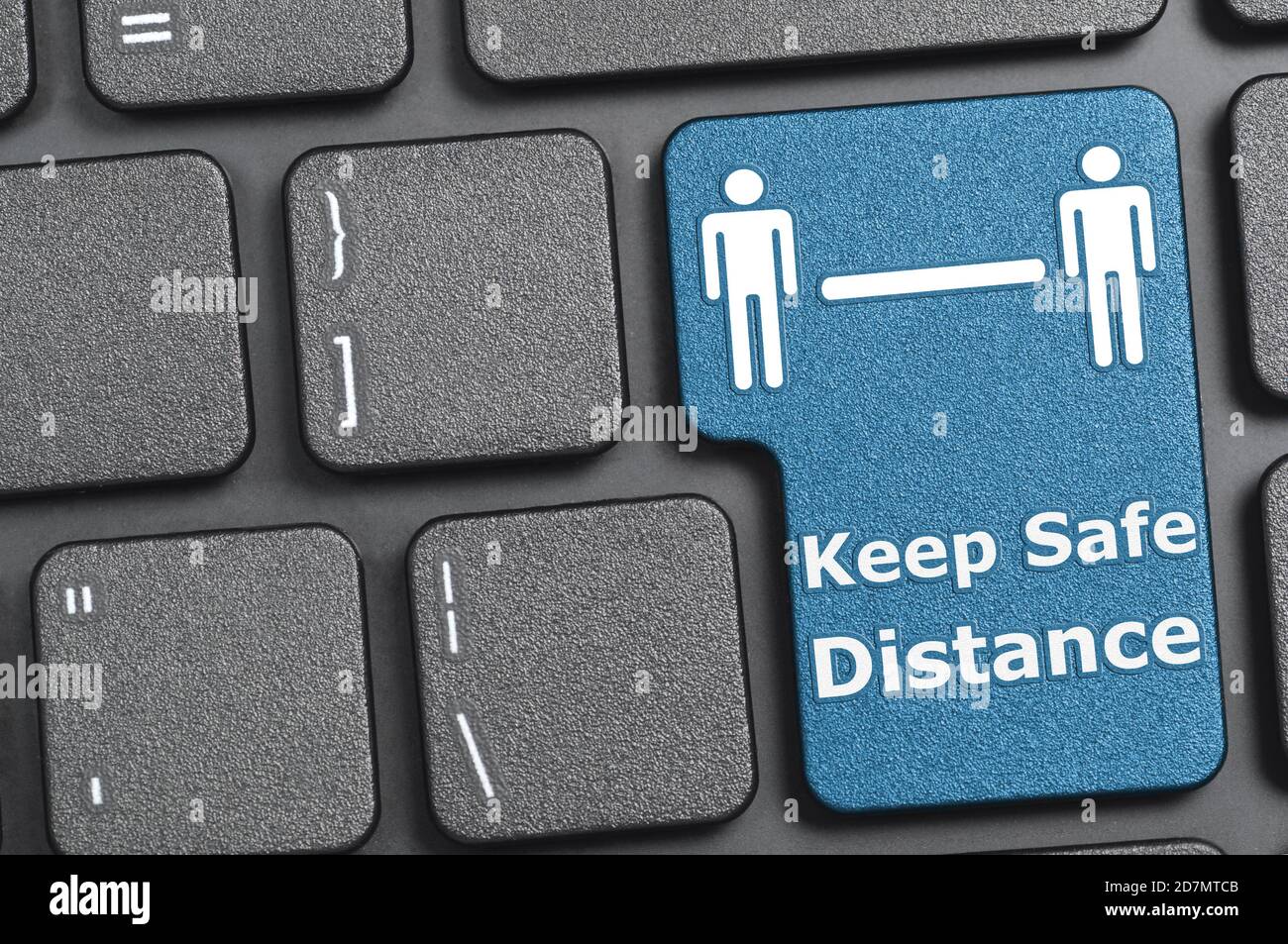 Tenere il tasto distanza di sicurezza sulla tastiera Foto Stock