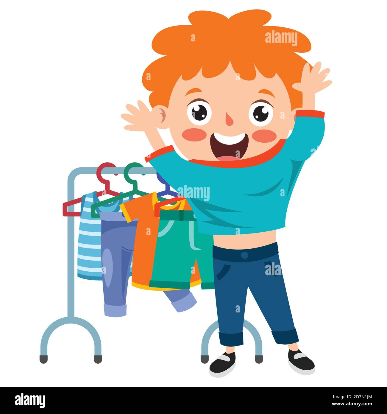 Pose ed espressioni di un ragazzo divertente Illustrazione Vettoriale