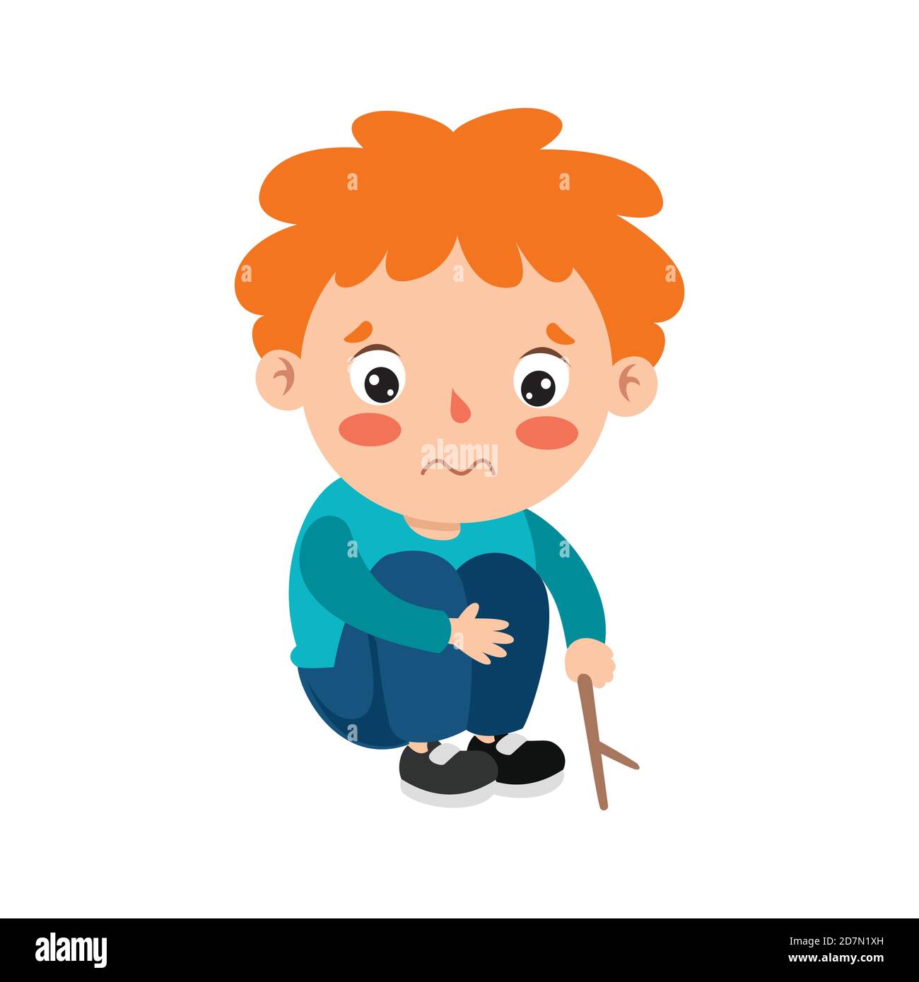 Pose ed espressioni di un ragazzo divertente Illustrazione Vettoriale