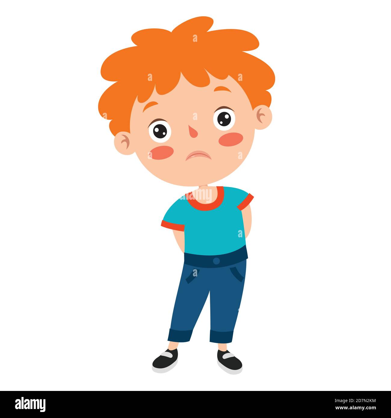 Pose ed espressioni di un ragazzo divertente Illustrazione Vettoriale