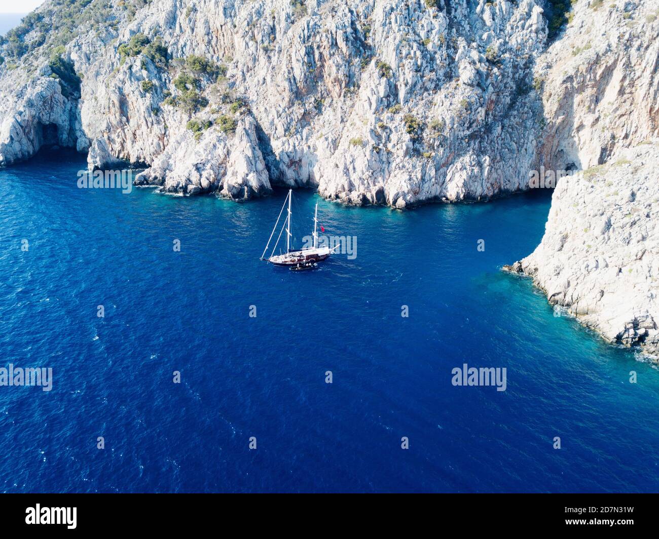 Veduta aerea di Beş Adalar Capo Gelidonia Antalya Turchia Foto Stock