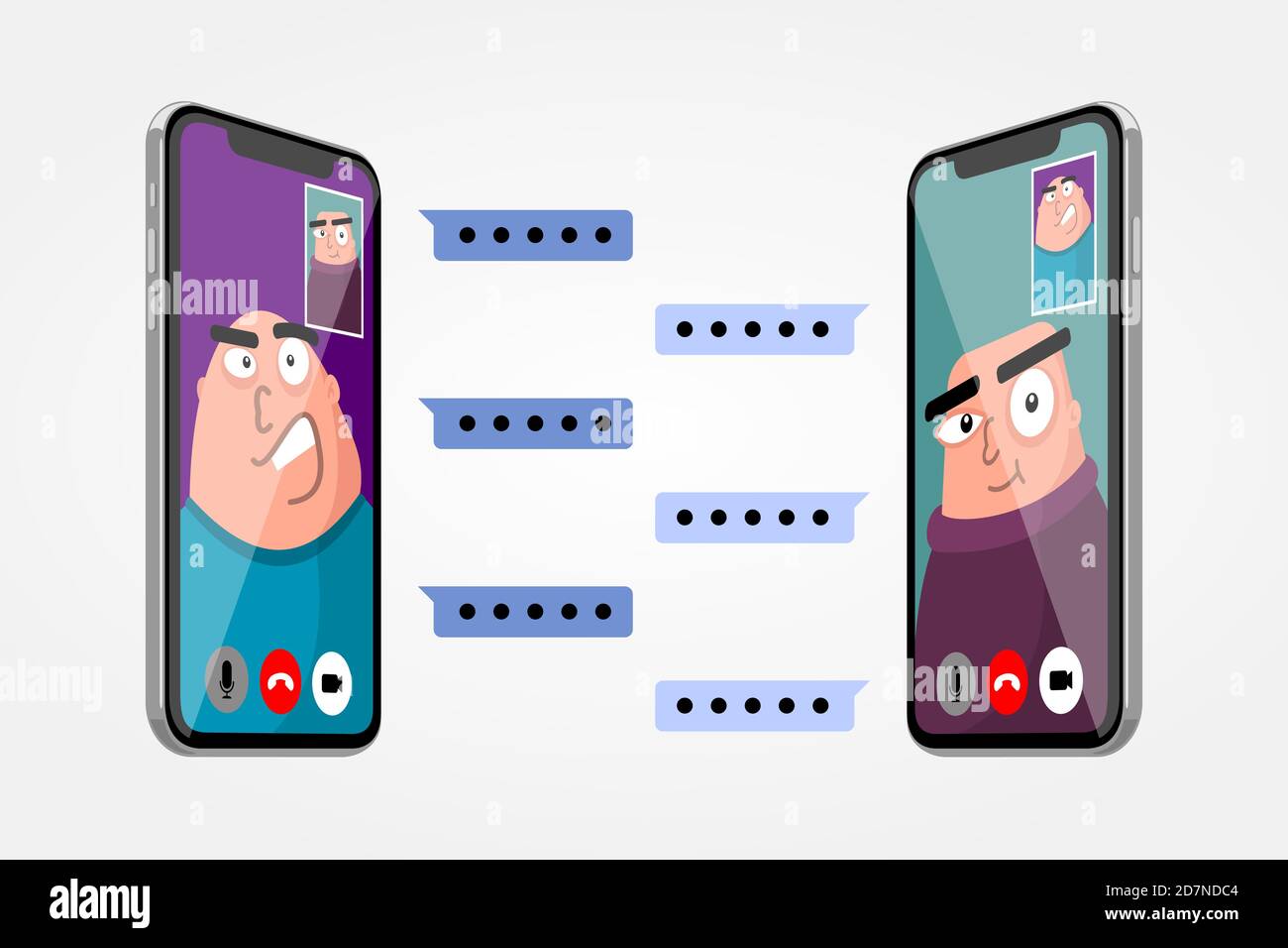 Illustrazione del vettore della videoconferenza di boss e dipendenti. Lavorare da casa come isolato. Illustrazione Vettoriale