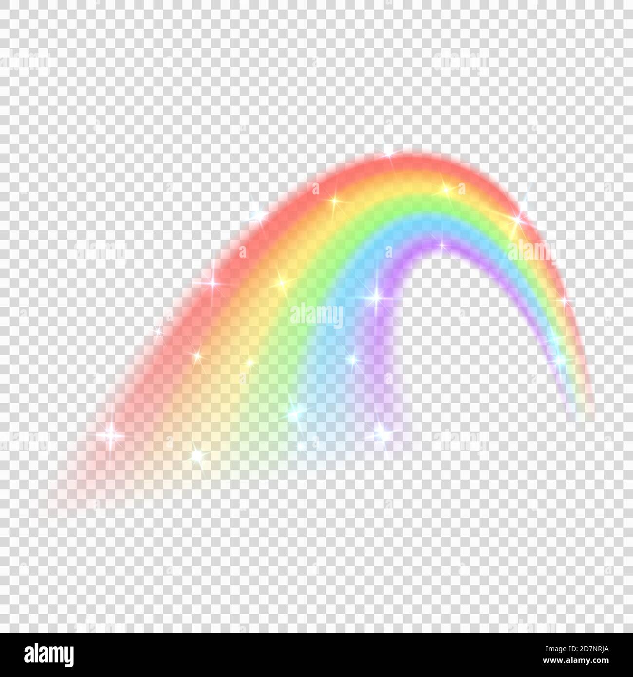 Shine rainbow vettore isolato su sfondo trasparente. Illustrazione della lucentezza colorata dell'arcobaleno, della luce naturale Illustrazione Vettoriale